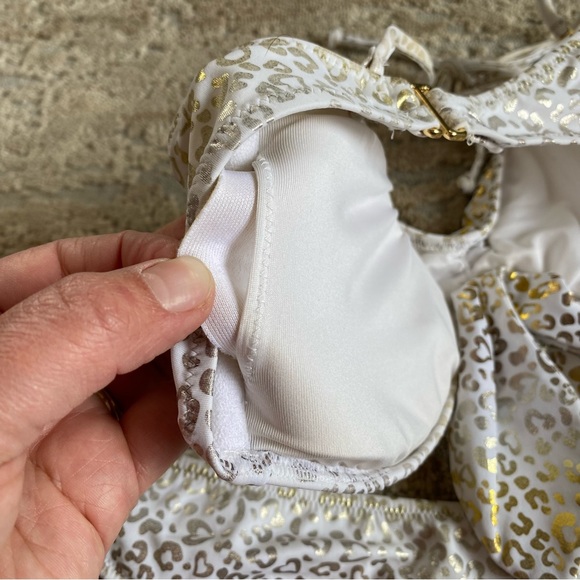 Victoria's Secret 2 Piece Matching Bikini Set Leopard Small Top Medium Bottoms - Picture 10 of 13